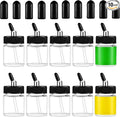 10PCS 22CC Airbrush Glass Bottles with Jar Caps for Master, Iwata Dual Action Airbrush
