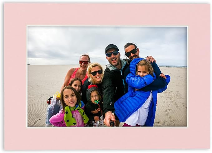 11x14 Mat for 8.5x11 Photo - Precut Soft Pink Picture Matboard for Frames 11 x 14 Inches - Bevel Cut Matte to Display Art 8.5 x 11 Inches - Acid Free Pack of 10 MATS with Backing Boards & Clear Bags