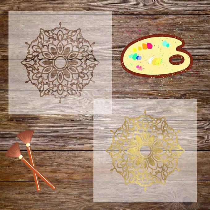 12 Pack 4 Mil Clear Mylar Stencil Sheets, 12" x 12" Blank Stencils, Reusable Template Material, Make Your Own Stencil Compatible Vinyl Cutting Maching