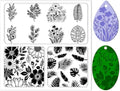 CHGCRAFT Polymer Clay Texture Sheets Leaves and Flowers Pattern Silicone Clay Texture Mat Botany Clear Silicone Molding Pattern Sheets for DIY Crafts Projects and Making Earrings Necklace Bracelet