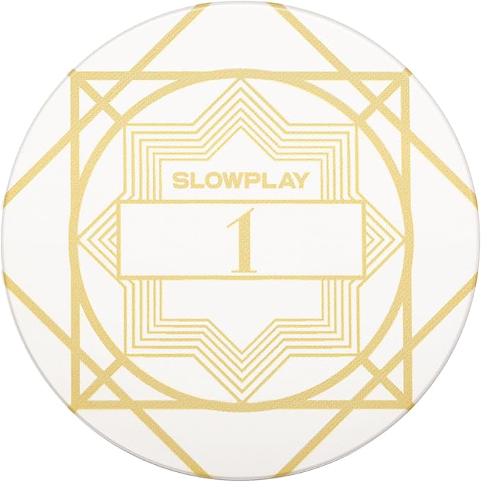 SLOWPLAY Nash Ceramic Poker Chips in Bulk, Casino Grade Ceramic 10-Gram Poker Chip for Texas Hold'em, 39mm Professional Chips Pack of 50 with Denomination of 1