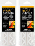 Lineco Archival Polypropylene Mounting Corners, Pressure Sensitive Acid-Free Acrylic Self-Adhesive Backing, 0.5 Inch Clear, for Artwork Photos Certificates Displaying Pictures (Qty: 240) 2 Pack
