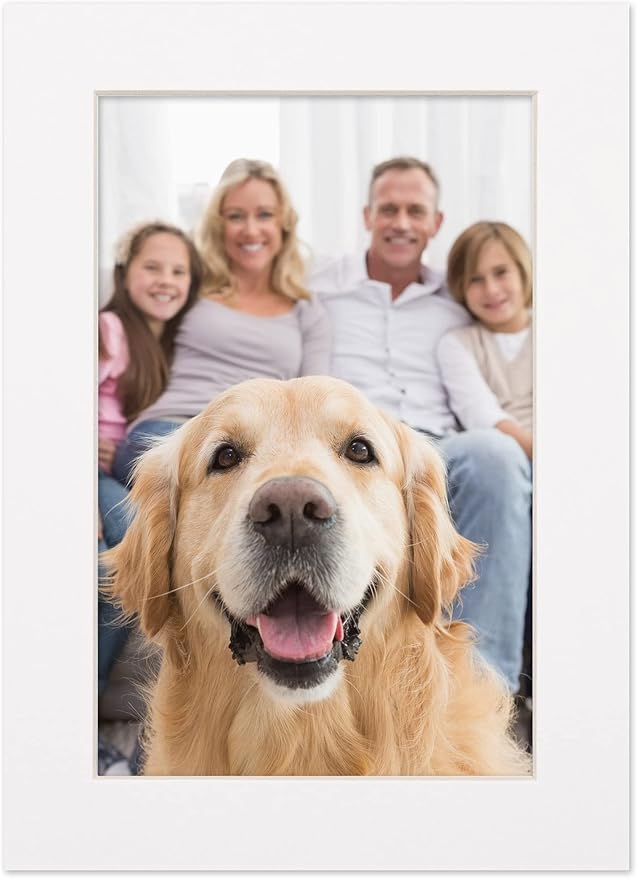 5.5x8.5 Mat for 8.5x11 Frame - Precut Mat Board Acid-Free White 5.5x8.5 Photo Matte for a 8.5x11 Picture Frame, Premium Matboard for Family Photos, Show Kits, Art, Picture Framing, Pack of 100 Mats