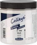 Schmincke - College Linol, artists' lino printing inks, white 237 ml, 39100053, low-odour water-based lino printing ink, lightfast, even print