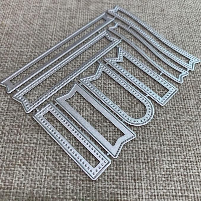 Lapoo 3D Backgrounds Frame Metal Cutting Die for Scrapbooking, New Cutting Dies DIY Album Card Making Decor Paper Craft Metal Die Cuts Party Wedding Decorations (Text Box 3.8 x 2.9 in)