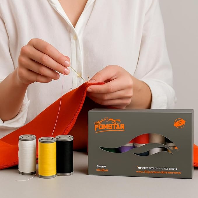 Colorful Serger Sewing Thread - 12 Cones Threads of 500 Yards Each Spool | Sewing Clips Quilting Materials Sewing Machines for Beginners and Heavy-Duty Sewing Machine Threads (12 Color)