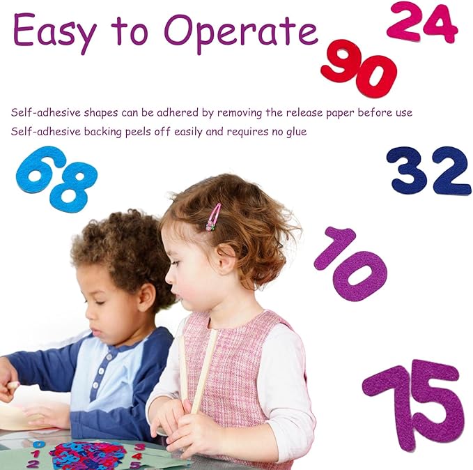 Number Stickers, Felt Stickers for Kids, Felt Numbers for Crafts, Craft Supplies for Scrapbooking 150pcs 1.58" Size