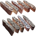 Clay Printing Stamps Urban Border Design Wood Blocks (Set of 10) Htag2157