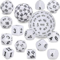 CiaraQ DND Polyhedral Dice Set (15pcs) D4-D100 Game Dice with Dice Bag for Dungeons and Dragons Role Playing Table Games (White & Black)