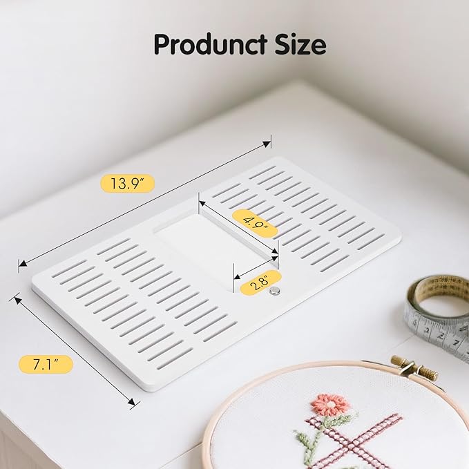 3mm Embroidery Floss Storage Organizer, 52-Slot Bobbin & Tools Tray with Magnetic, Embroidery Thread Organizer Holder for Cross Stitch Storage (Bobbins are Not Include)