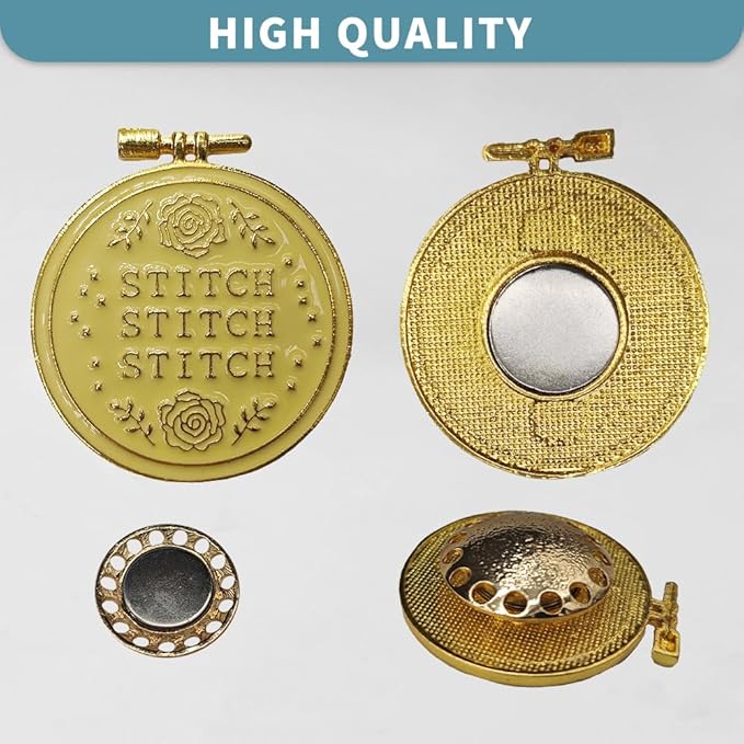 Magnetic Needle Minder Magnet Embroidery Accessories and Supplies Embroidery Needle Holder Cross Stitch Holder Needlework Supplies (Cardinal) (Gold)