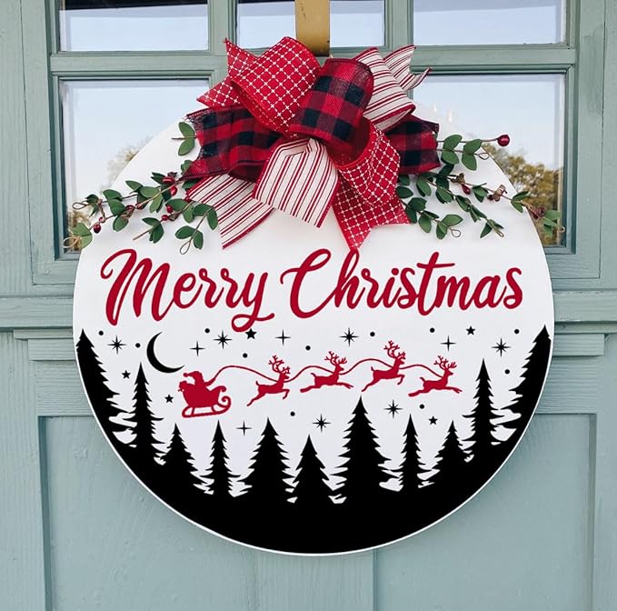 Christmas Stencils for Door Mats 12” Christmas Stencils for Crafts Reusable Christmas Stencil Holiday Drawing Templates for Painting on Wood Doormat Fabrics Decor