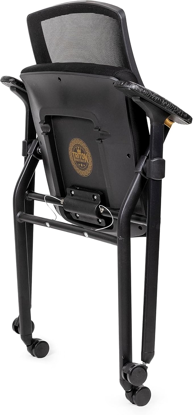 Triton Foldable Poker Table with 10 Chairs - Premium Soft-Padded Armrest, Individual Cup Holders, Portable Mat- Crafted with Durable Materials, Long-Lasting Poker Table for 10 Players