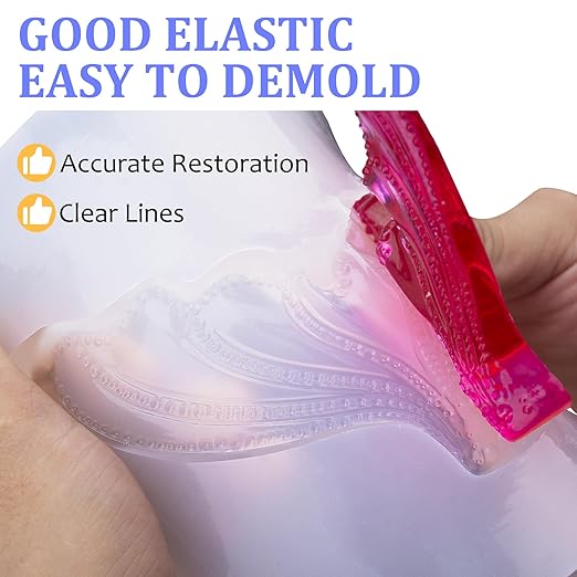 Silicone Mold Making Kit - 46oz Translucent 15A Liquid Silicone Rubber 1:1 Mixing Ratio for Mold Making, Fast Curing DIY Molding Kit for Resin Casting, Candle Molds, Soap Molds, Craft (3 Colors)