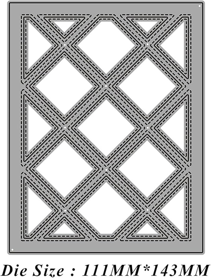 Mvchifay Cutting Dies for Card Making Metal Die-Cuts Scrapbooking Tool Hollow Frame DIY Craft Punch Template Embossing for Paper Album Decor (Diamond Frame-14.3x11.1cm)
