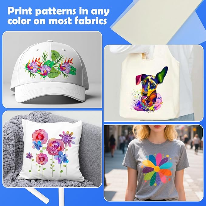 ZEHRAI 50 Sheets DTF Transfer Film 8.5" x 11" Double Sided Matte, Clear Cold Peel, Direct to Film Heat Transfer Film for All Fabric and Colors T-Shirts Textile
