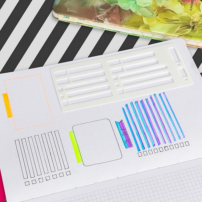 9 Pcs Handmade Flexible Record Template, 3 Style Planner Stencils Set Reusable Templates for Bullet Journals, Task Lists & Daily Organization – Compatible with Coils, Discs & Rings
