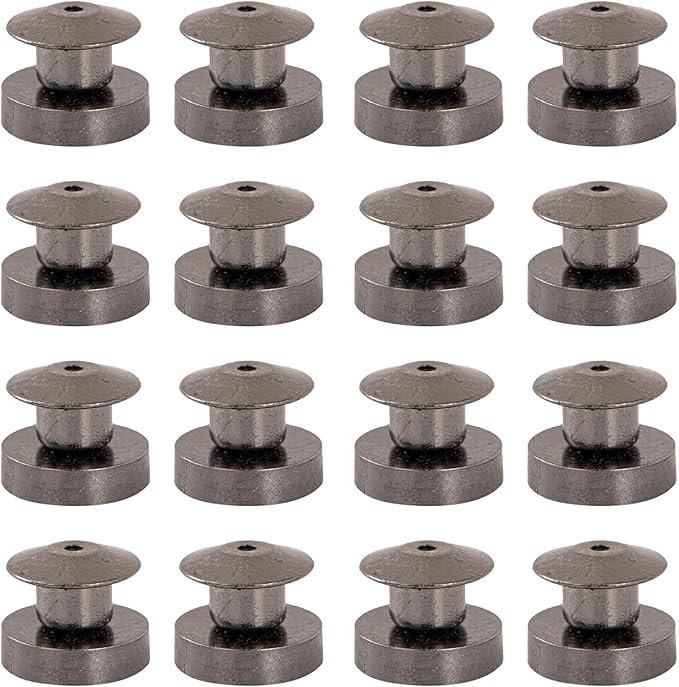 16 Pcs Magnetic Pin Backs - 10mm Locking Converters for Enamel Pins, Secure Lapel Pin Backing Replacement with Metal Clasps