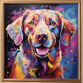 Leczany Cross Stitch Stamped Kit for Adults or Kids - Colorful Dog | DIY Embroidery Starter Patterns Craft Kit Needlepoint for Beginner | 11CT, 3 Strands | 14.2x14.6 inches