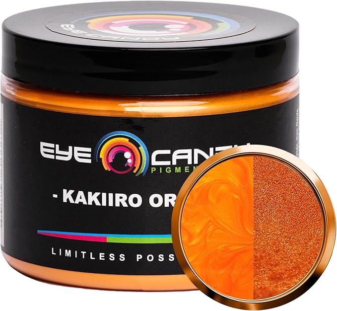 Eye Candy Pigments Premium Orange Mica Powder - Kakiiro Orange (50gr) - for Epoxy, Resin, Soap, Paint, Woodworking, Acrylic Pouring, Bath Bombs, Fishing Lures - DIY Arts and Crafts Additive