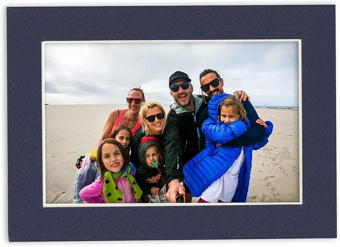 5.5x8.5 Mat for 8.5x11 Frame - Precut Mat Board Acid-Free Show Kit with Backing Board, and Clear Bags Navy 5.5x8.5 Photo Matte Made to Fit a 8.5x11 Picture Frame Matboard for Framing, Pack of 1 Mat