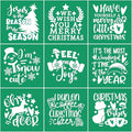 Reusable Self Adhesive Silk Screen Stencil Christmas Tree Snowman Deer Joy Stencils Silk Screen Transfer Winter Xmas Mesh Stencil for Craft on Wood, Fabric, Mug, Window, DIY Home Christmas Decor