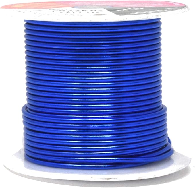Mandala Crafts 14 Gauge Anodized Aluminum Craft Wire for Jewelry Making – 330 FT Colored Flexible Silver Copper Gold True Blue Purple Pink Wire - Bendable for Bonsai Armature Crafting Sculpting