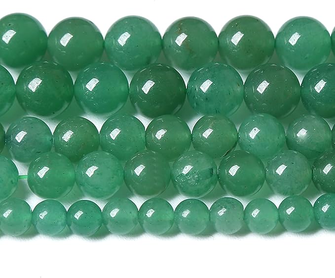 120PCS 6MM Natural Green Aventurine Beads Natural Gemstone Crystal Energy Stone Beads for Jewelry Making DIY Bracelet Necklace 2 Strand 32"