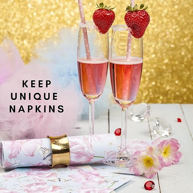 20-ct 13x13 Flowers Paper Luncheon Decoupage Napkins, 3-Ply Servilletas Printed Flower Pink Peonies Cocktail Napkin for Art, Dinner and Party, Disposable Napkins Decor