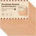 ROBOTIME 6-Pack Laser Wood Sheets 1/8" - 12 x 12 x 1/8 Inch - Cheery - 3mm Plywood for Laser Cutting, Laser Engraving Blanks