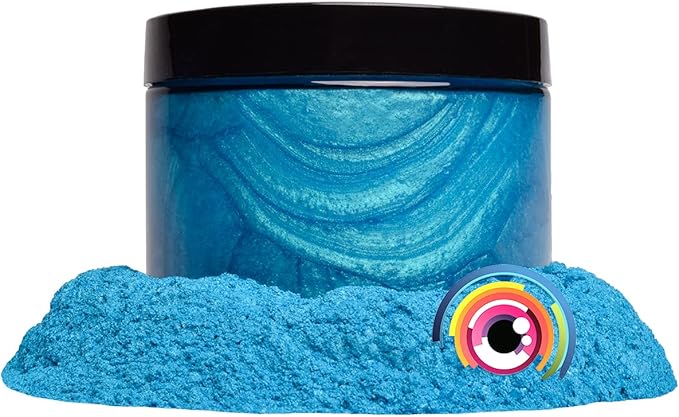 Eye Candy Pigments Premium Blue Mica Powder - Okinawa Blue (50gr) - for Epoxy, Resin, Soap, Paint, Woodworking, Acrylic Pouring, Bath Bombs, Fishing Lures - DIY Arts and Crafts Additive