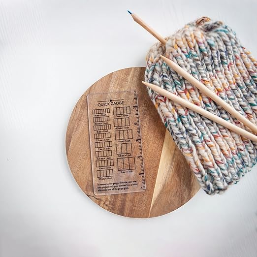 Quick Gauge Ruler, Gauge Ruler for Knitting and Crochet, Scarf Keychain Knitting No Counting Needed, Slide Sewing Rulers and Guides for Fabric Stitch Measuring Crochet Tool(3pcs)