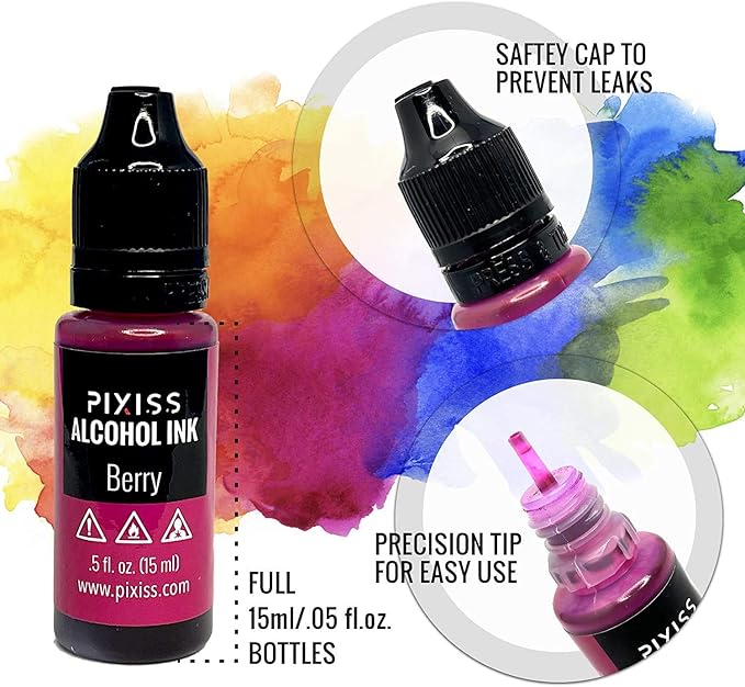Pixiss Brown Alcohol Ink Set - 5 Shades of Highly Saturated Alcohol Ink for Epoxy Resin Supplies, Yupo Paper, Tumblers, Coasters - Resin Colorant for Epoxy Resin and Resin Art Supplies