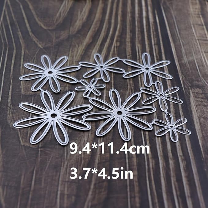 Lapoo Flowers Metal Cutting Die for Scrapbooking - Durable, Cut Stencils for DIY Scrapbook Photo Album Decorative Paper Card, Card Making Supplies, Embossing (Magritte 4.5 x 3.7 in)