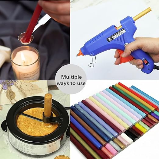 Pine Green Wax Sealing Sticks - 10pcs for Glue Gun and Seal Stamp, Melting Wax for 0.43'' Glue Gun
