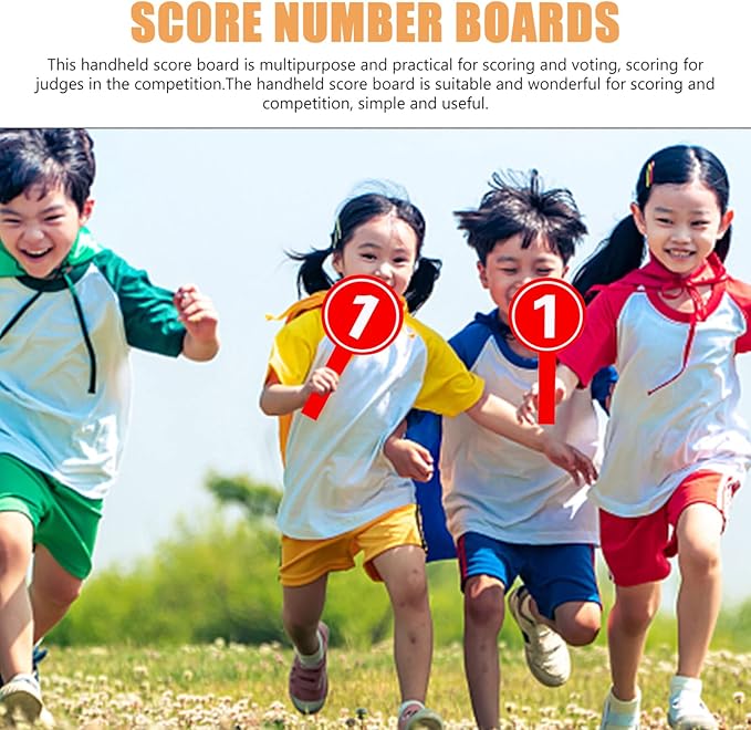 White Board 10Pcs Number Handheld Score Paddles 1-10 Voting Scoreboards Multi-Function Score Boards with Number Handheld Boards (3.9x7.7 Inch) Dry Erase Board