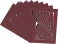 5x7 Mat for 8.5x11 Frame - Precut Mat Board Acid-Free Maroon 5x7 Photo Matte Made to Fit a 8.5x11 Picture Frame, Premium Matboard for Family Photos, Show Kits, Art, Picture Framing, Pack of 10 Mats