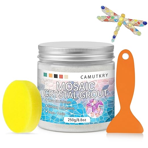 Mosaic Crystal Grout – Ultimate Grouting Solution & DIY Craft Essential for Mosaic Tile Projects, Handmade Art, & Home Decor (8.8oz)