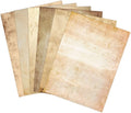 100GSM 48Sheets Vintage Antique Printing Paper, A4 8" x 11" Double-sided Old Looking Parchment Aged Paper for Letter Writing, Scrapbooking,Handmade Craft,Resume,Certificate