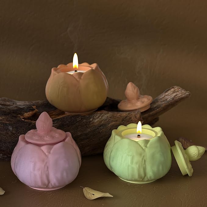 Lotus Jar Bottle Mold - Resin Casting Silicone Molds for Home Decor & Candle Making Wave Spiral Mold
