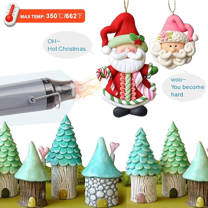 Homidic Heat Gun Upgraded to 662℉, Dual-Temperature Professional Heat Tool, Mini Handheld Hot Air Gun for Embossing Shrink Wrapping Paint Crafts Electronics DIY