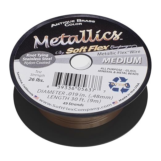 Soft Flex 49 Strand Beading Wire - Medium 0.19 Diameter - 30 Feet Nylon Design Wire