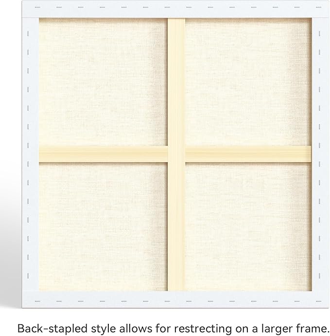 PHOENIX 30x30 Inch 2 Pack Gallery Canvas - 1.5 in Thick Large Square Canvases for Painting - Deep Edge 100% Cotton 11 Oz. Gesso Primed White Blank Professional Canvas Oil & Acrylic Paints