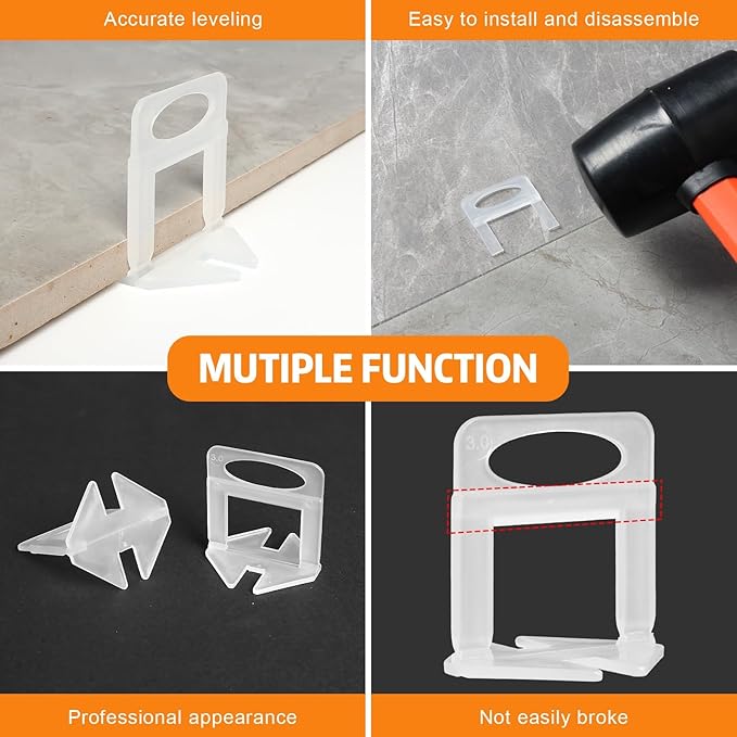 DGSL Tile Leveling System, 4500 Tile Spacers Clips 1/16 Inch Tile Tools, Tile Installation Tools for Professional Ceramic Tile and Stone Installation