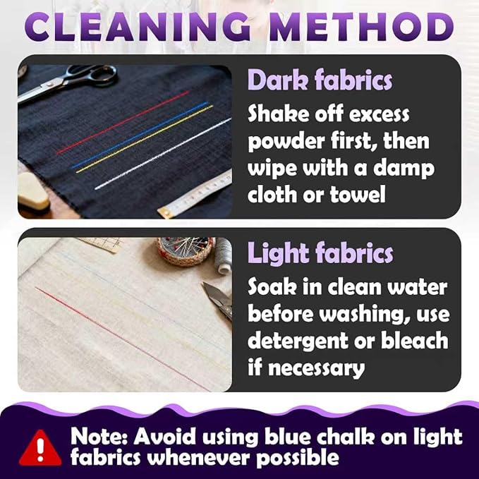 3PCS Sewing Chalk for Fabric, Wipeable and Washable Fabric Chalk for Sewing, Tailors Chalk for Fabric Etailed Marking on Fabrics, Cottons, Leathers - Blue, White, Red