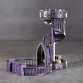 AUSPDICE Dice Tower Castle Retro DND Dice Rolling Tower and Tray for Dungeons and Dragons RPG Tabletop Games (Metallic Purple Color)