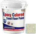 Epoxy Colored Sand Floor Paint, Epoxy Floor Paint for Concrete, High Gloss Marble Effect Coating, Waterproof Non-Slip Concrete Paints, Suitable for Indoor/Outdoor Use (Millet Yellow,160 oz/5 kg)