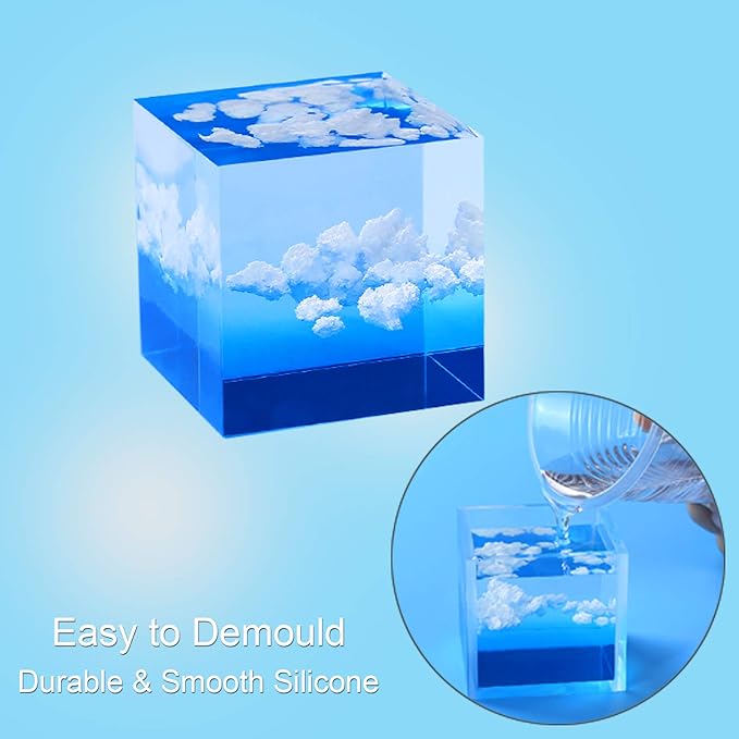 4 Inches Cube Silicone Molds Square Silicone Molds Resin Epoxy Casting Molds