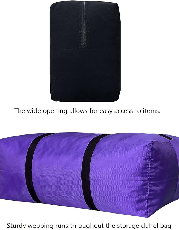 Extra Large Duffle Bag for Travel, Big Foldable Storage Bag - Black