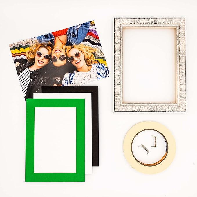 5.5x8.5 Mat for 8.5x11 Frame - Precut Mat Board Acid-Free Bright Green 5.5x8.5 Photo Matte for a 8.5x11 Picture Frame, Matboard for Family Photos, Show Kits, Art, Picture Framing, Pack of 25 Mats